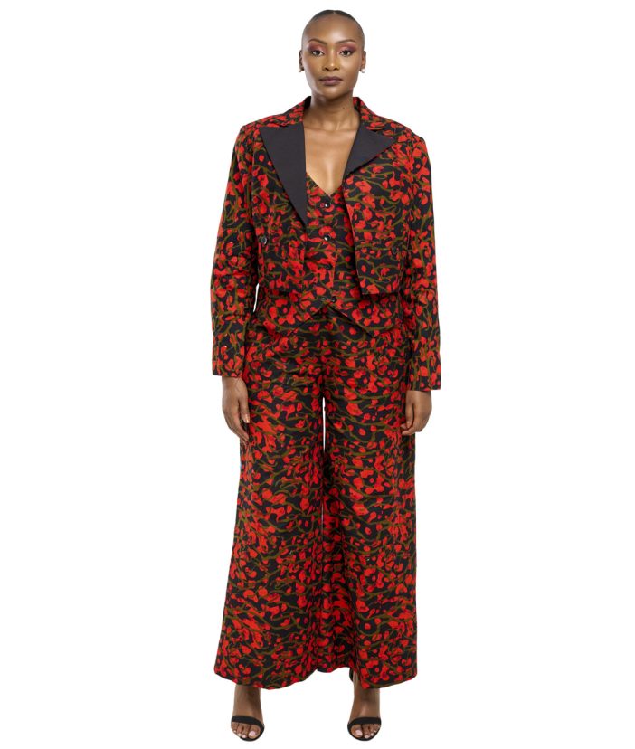 Tazama crop blazer suit